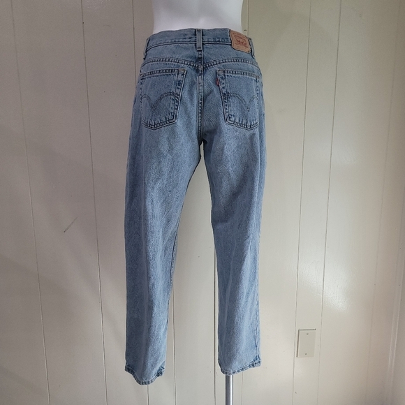 Levi 550 Classic Relaxed Tapered 30x28 Denim Light Wash Jeans Women VTG Sz 12S - Picture 4 of 9